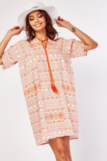 Šaty/tunika Emi-jo Ethnic Print oranžová