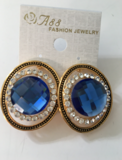 Fashion Jewelry náušnice modro-zlaté 4-bn421