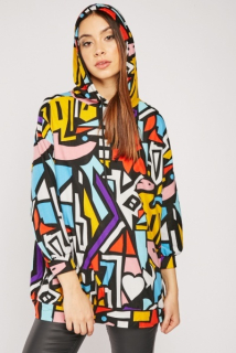 Hoodie Lycia Abstract Print vel. XL