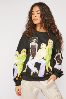 Sweatshirt/mikina Aikha černá vel. S/M